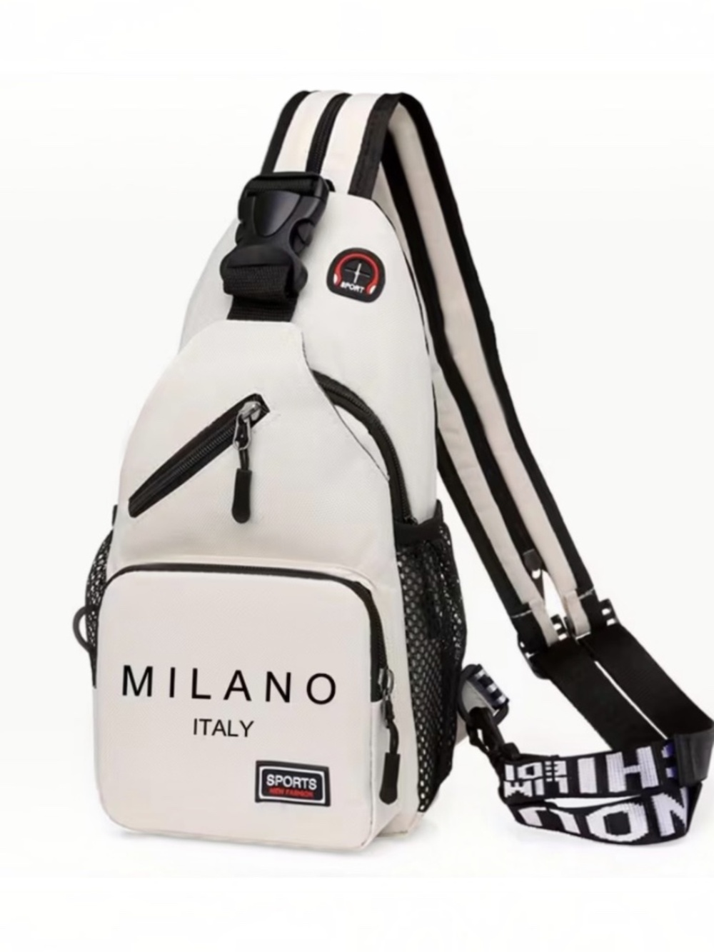 NIB Milano Italy Unisex Crossbody Sling Bag - White- Factory Sealed